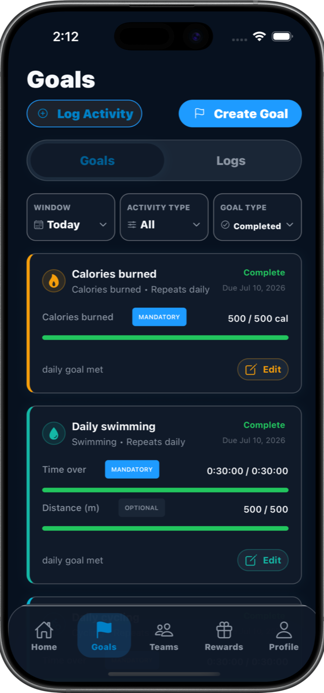 True Streaks Teams screen placeholder until the final Teams screenshot is added